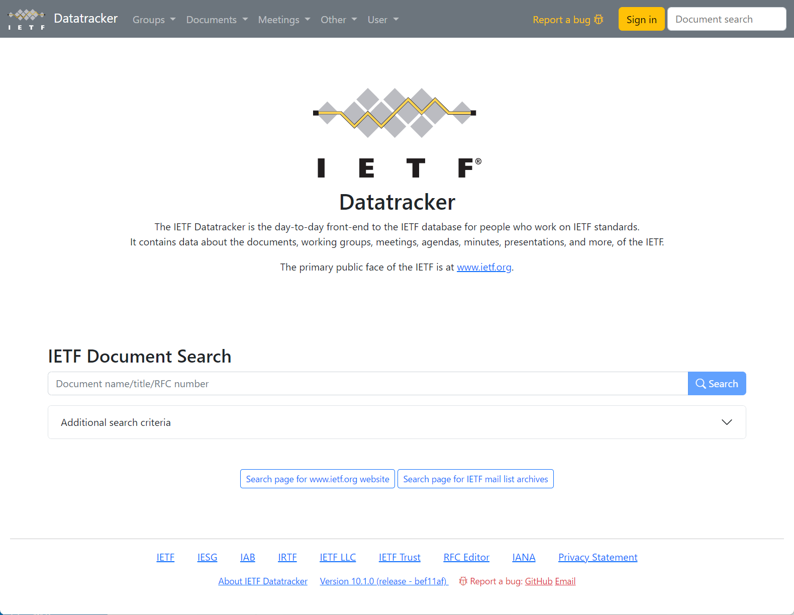 IETF Datatracker