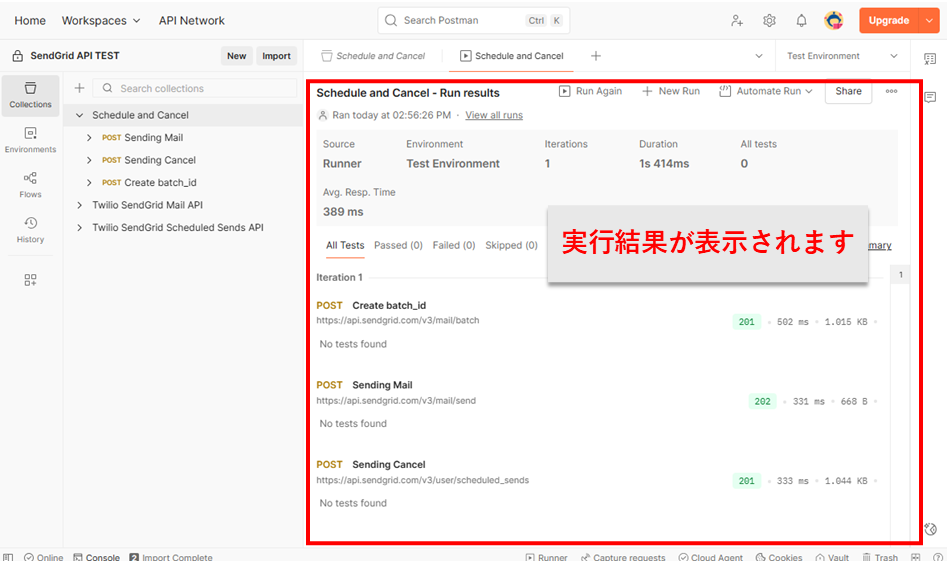 Collection Runner機能3