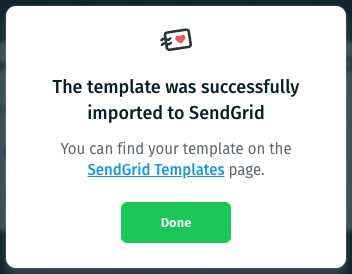 SendGridにインポート完了