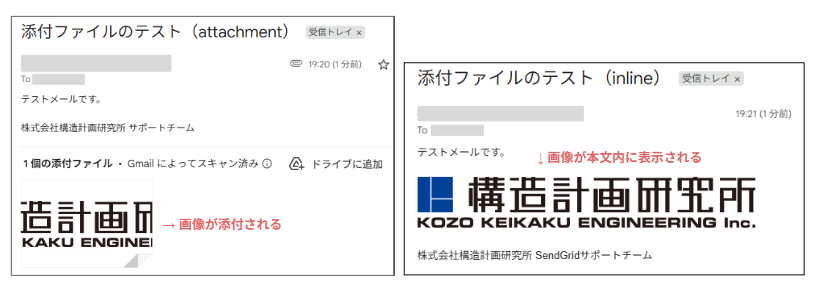 添付ファイルの表示方法