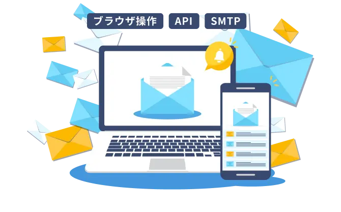 ブラウザ操作・API・SMTP